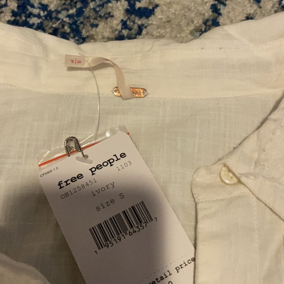 Free People Louisa Patchwork Mini Dress in Ivory S - Picture 8 of 9